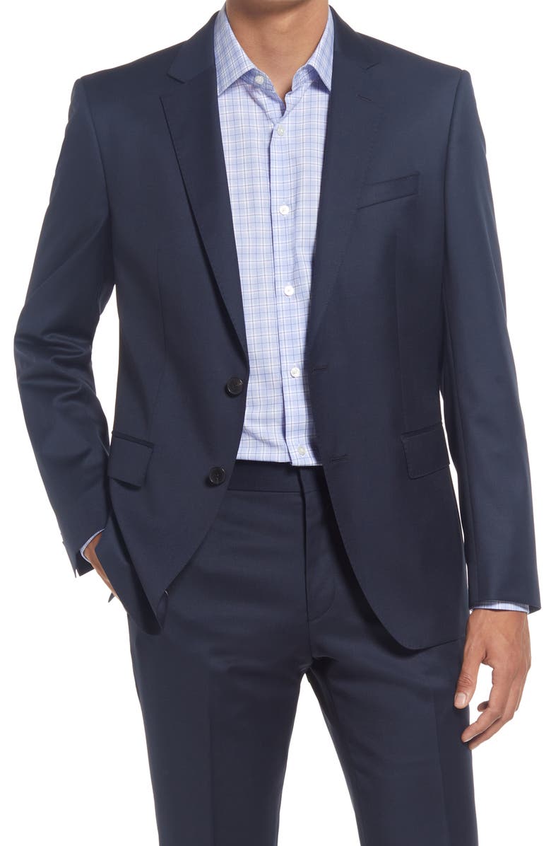 Slim Fit Solid Wool Suit Jacket