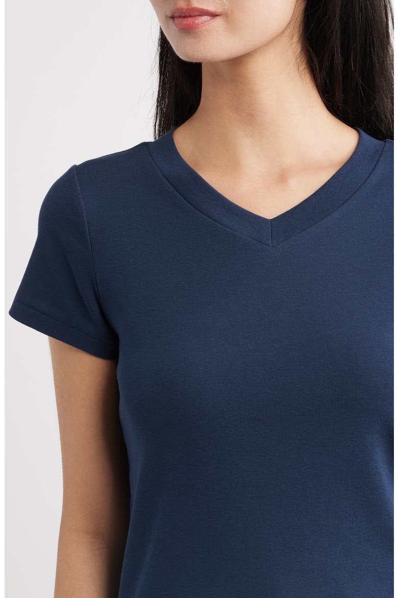 Shrunken V-Neck Tee, Alternate, color, NAVY