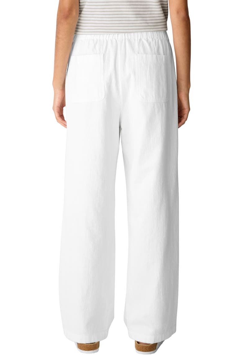 Organic Cotton & Organic Linen Straight Leg Pants, Alternate, color, WHITE