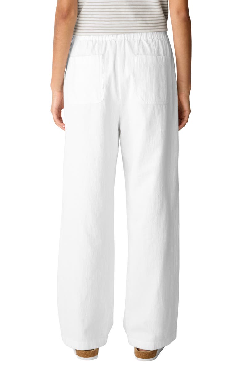 Eileen Fisher Organic Cotton & Organic Linen Straight Leg Pants, Alternate, color, White