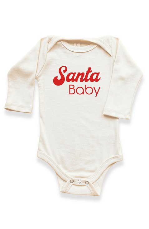 Santa Baby - Organic Long Sleeve Baby Bodysuit