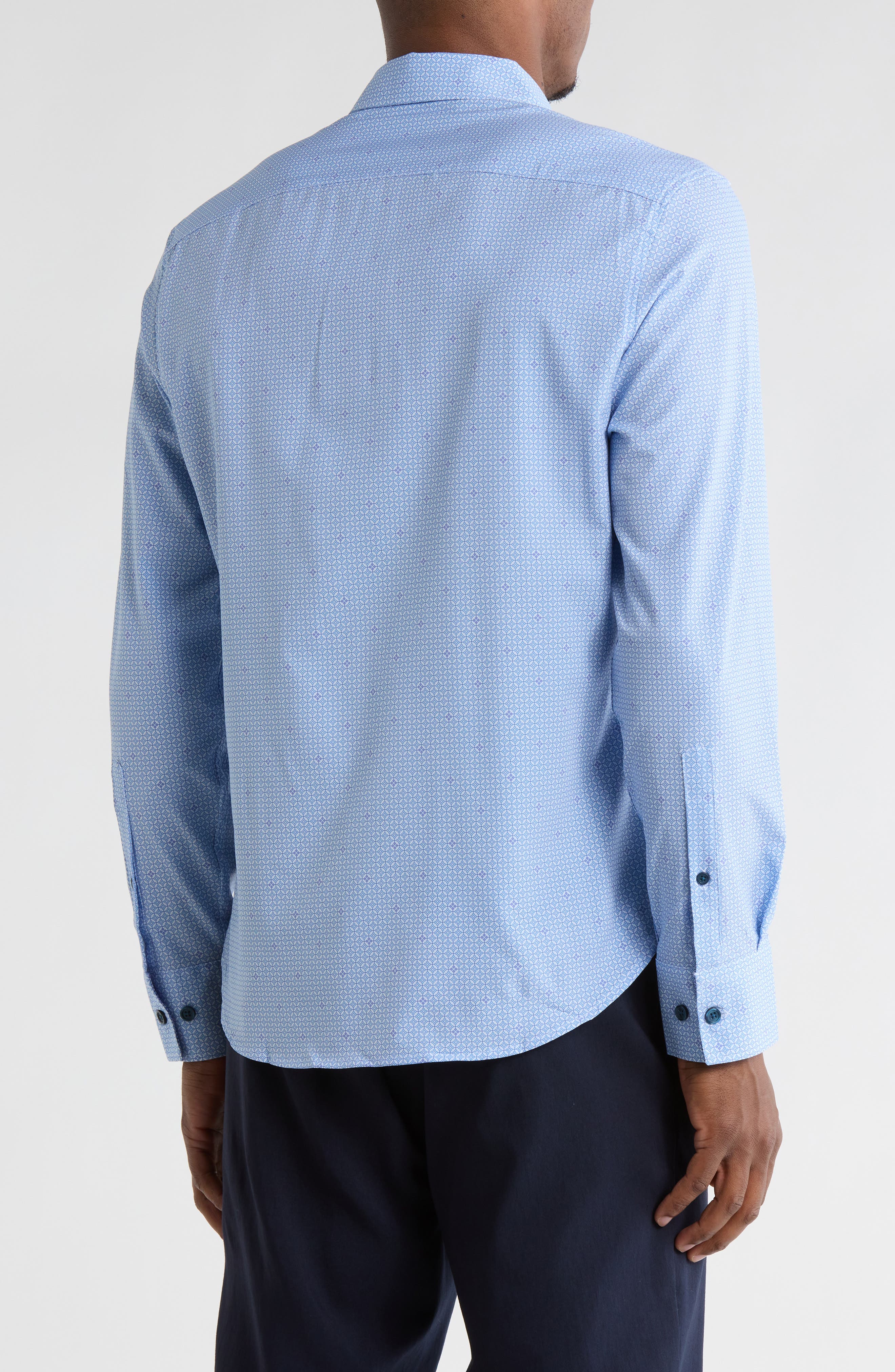 Qua Geo Print Stretch Dress Shirt - image 2