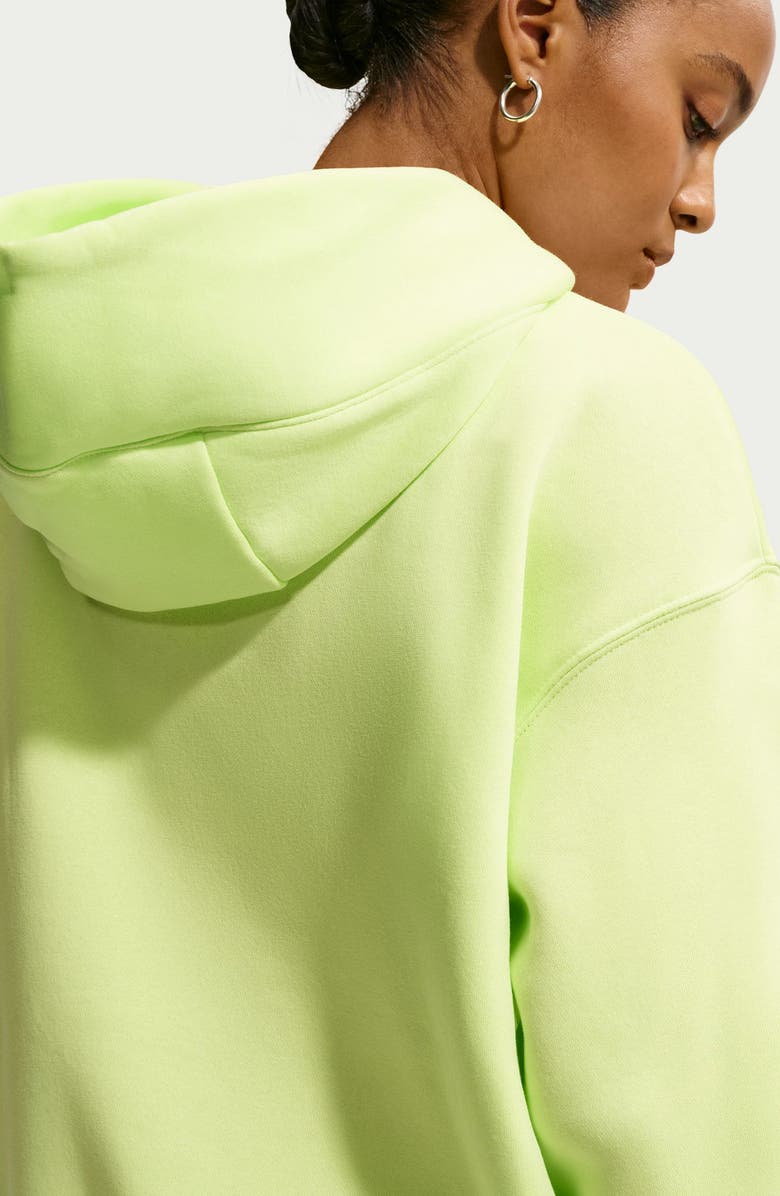 Nike Oversize Brushed Cotton Blend Fleece Hoodie, Alternate, color, 736 Ltlmtw/Smtwht