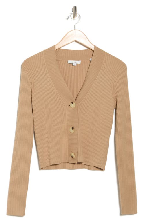 Vince Rib Cardigan In Neutral