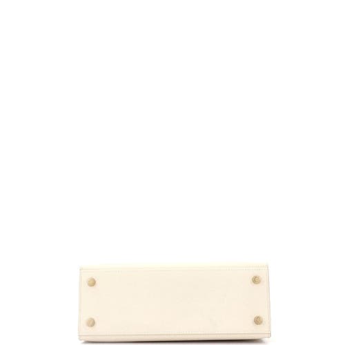 Pre-owned Hermes Hermes Kelly Handbag Light Epsom With Gold Hardware 25 In White