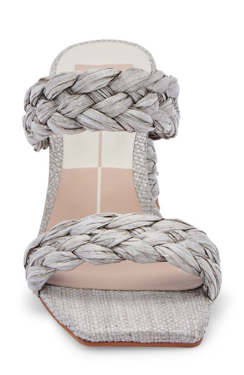 Dolce Vita Women's Paily Braided Double Strap Raffia High Heel Sandals In Light Grey Raffia
