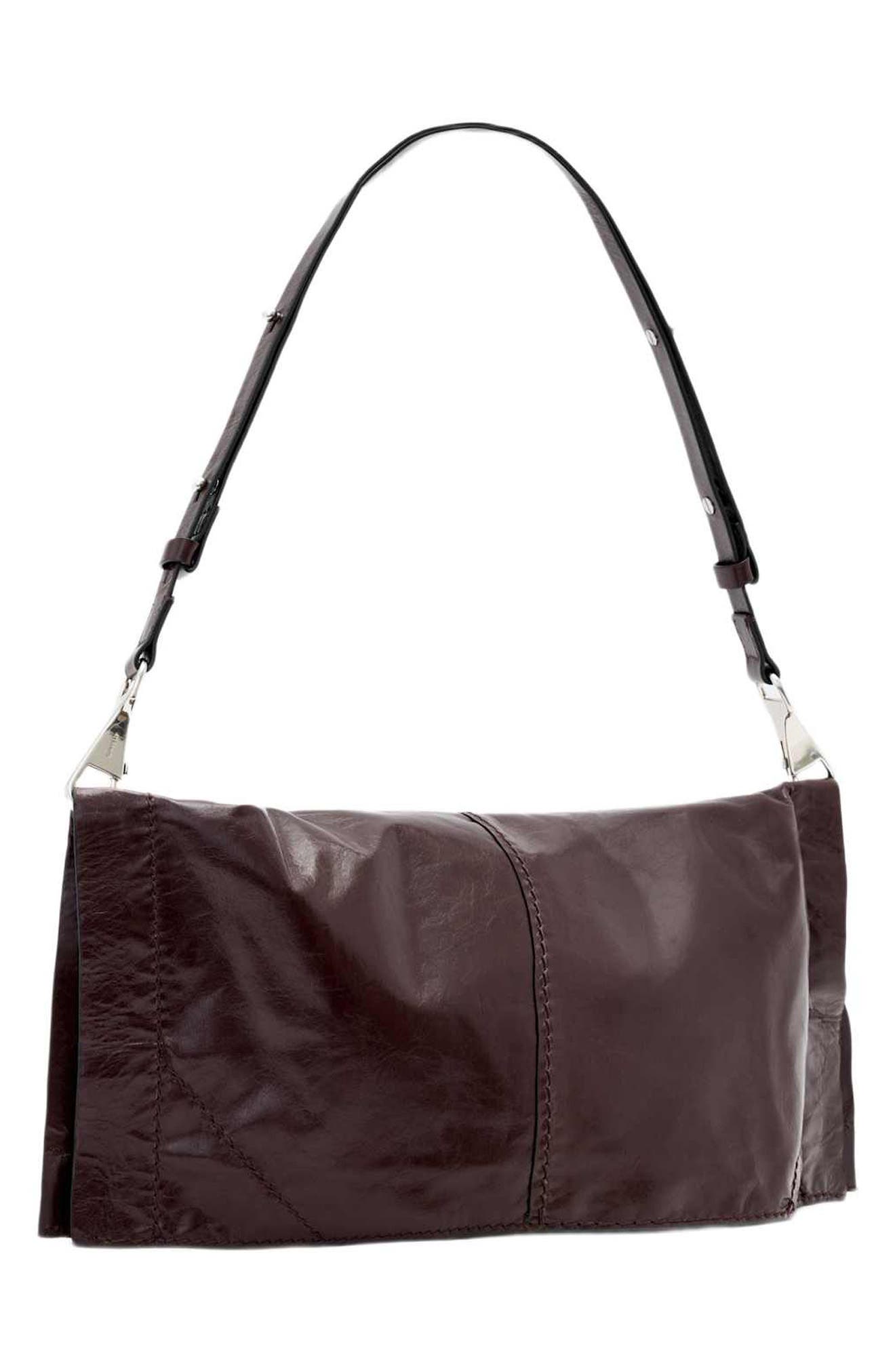 Lutece Leather Shoulder Bag, Alternate, color, BURGUNDY RED