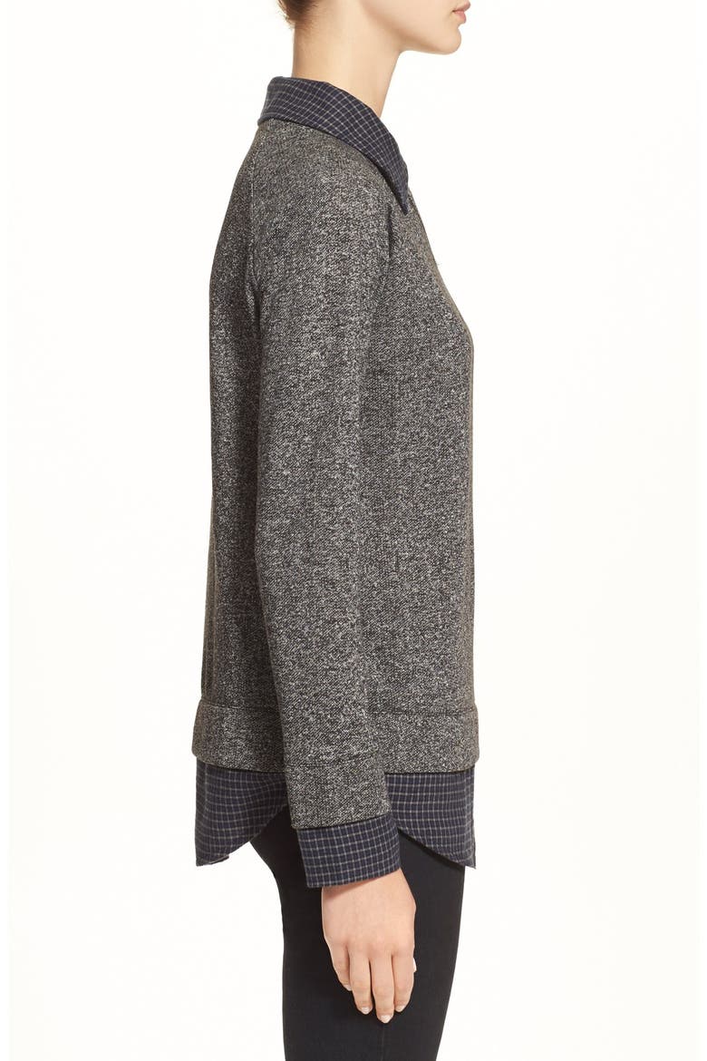 'Diadem' Layered Pullover, Alternate, color, CHARCOAL/ MIDNIGHT BLUE