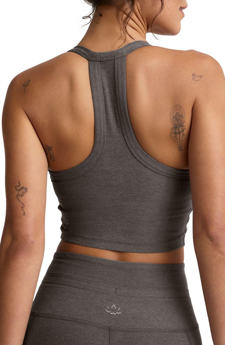 Beyond Yoga Space Dye On the Up Crop Tank, Alternate, color, True Gray Heather