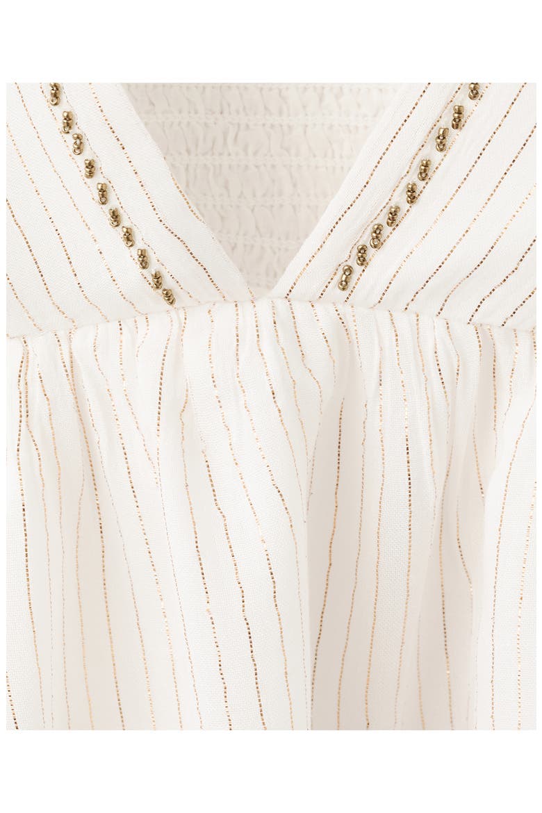 Embroidered Bead Detail Stripe Top, Alternate, color, OFF WHITE
