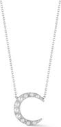 SPHERA MILANO Cultured Pearl & Cubic Zirconia Crescent Moon Pendant Necklace