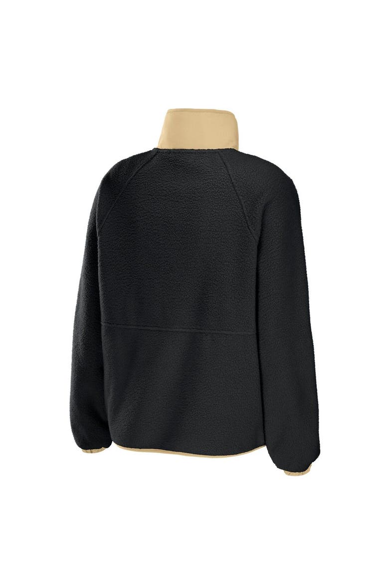 Women's WEAR by Erin Andrews Black New Orleans Saints Polar Fleece Raglan Full-Snap Jacket, Alternate, color, Black