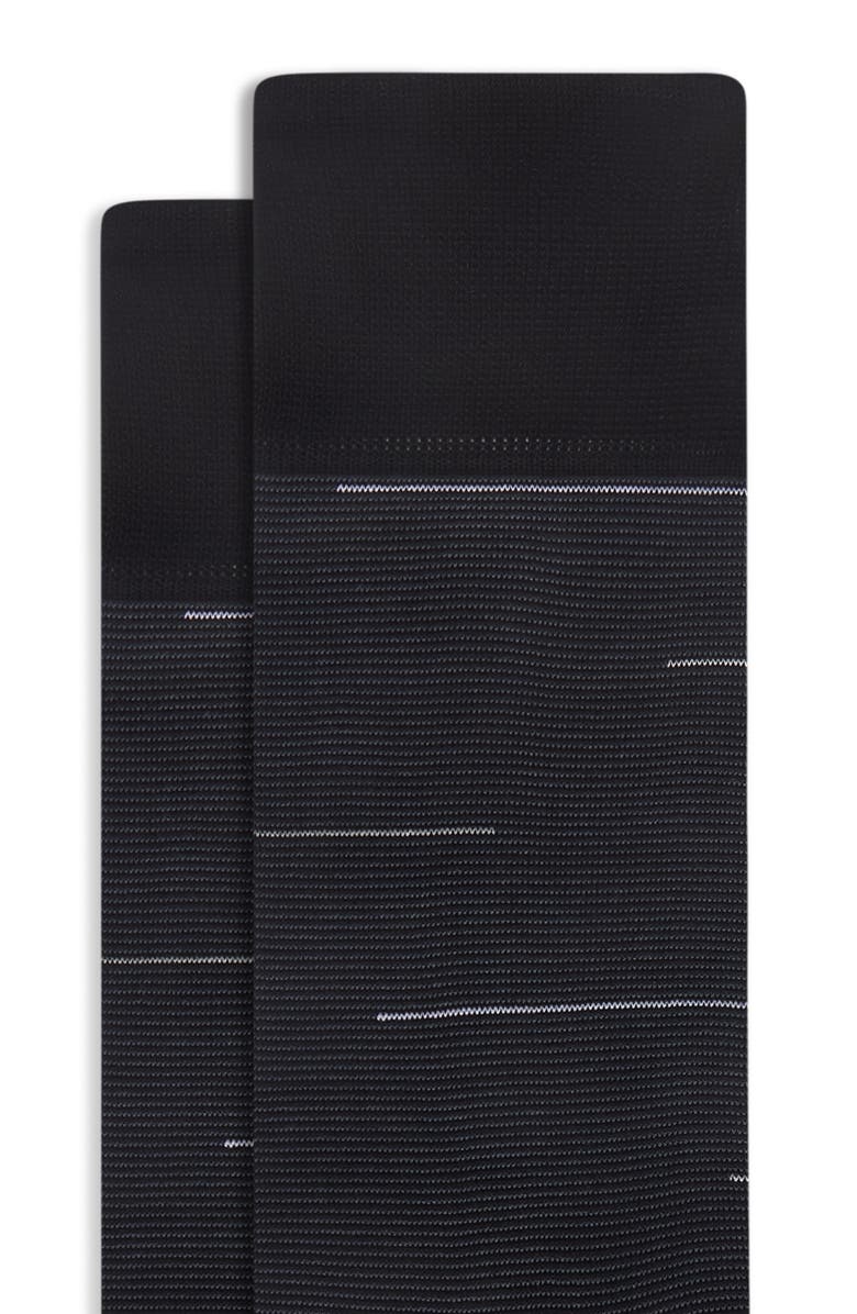 Bugatchi Broken Stripe Mercerized Cotton Blend Dress Socks, Alternate, color, 