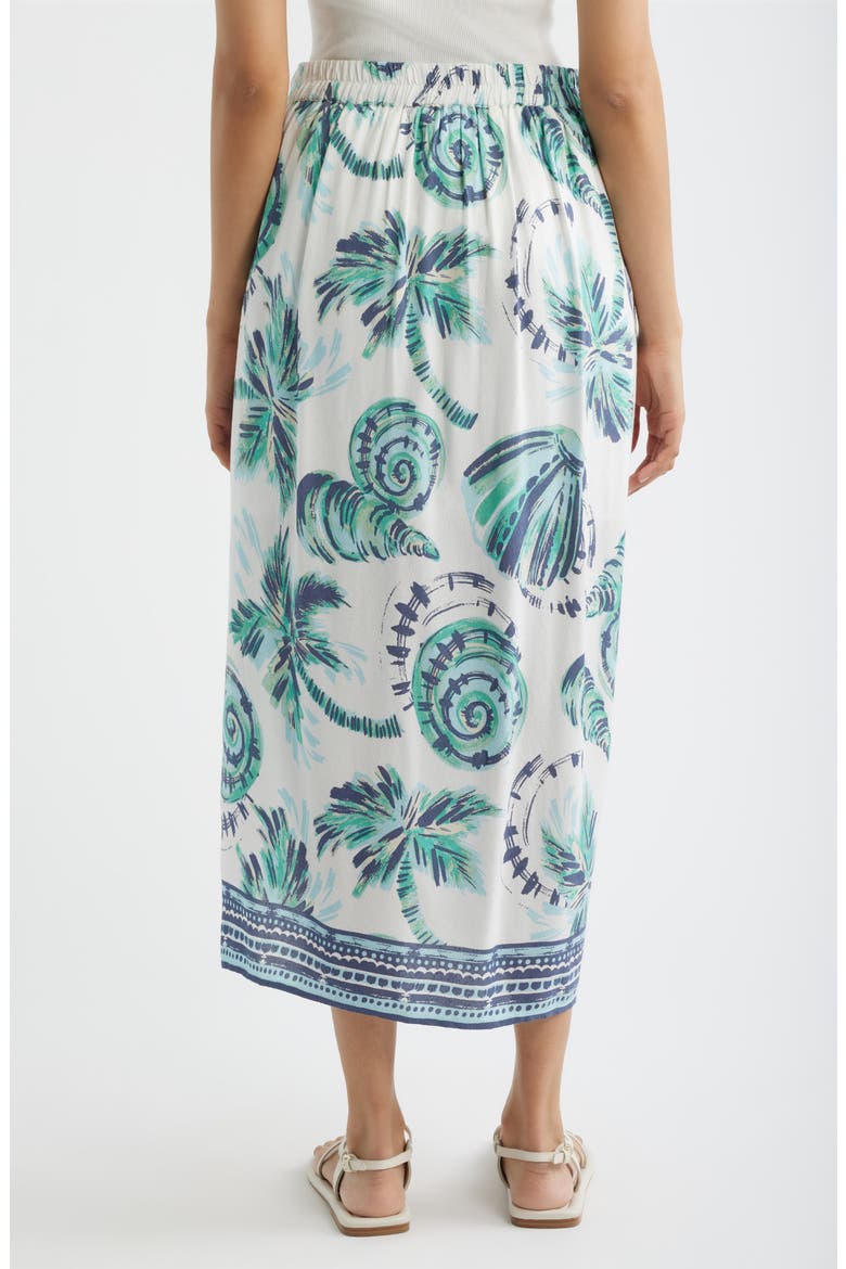 Faux Wrap Midi Skirt, Alternate, color, CREAM