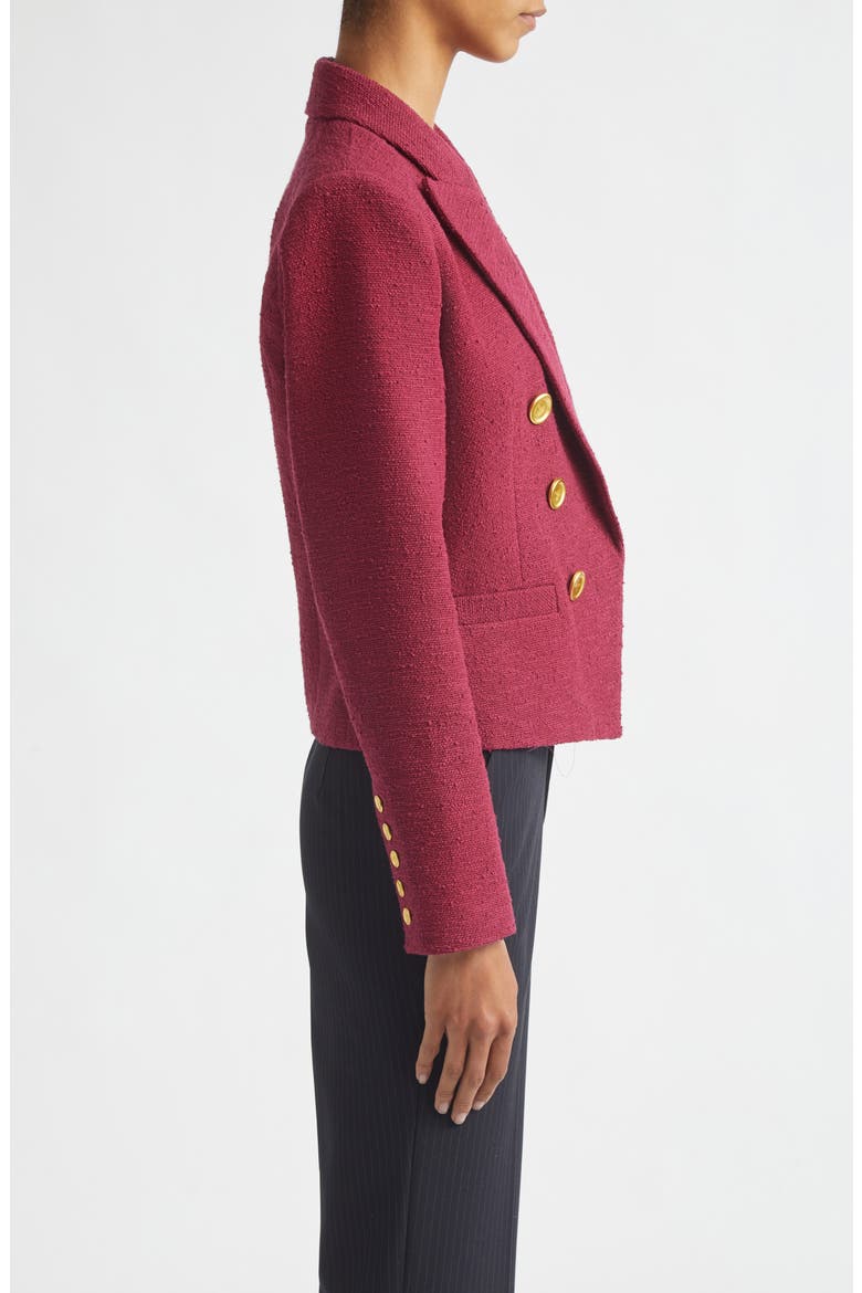 Brooke Texture Double Breasted Crop Blazer, Alternate, color, RHODODENDRON/ BLURRED ROSE