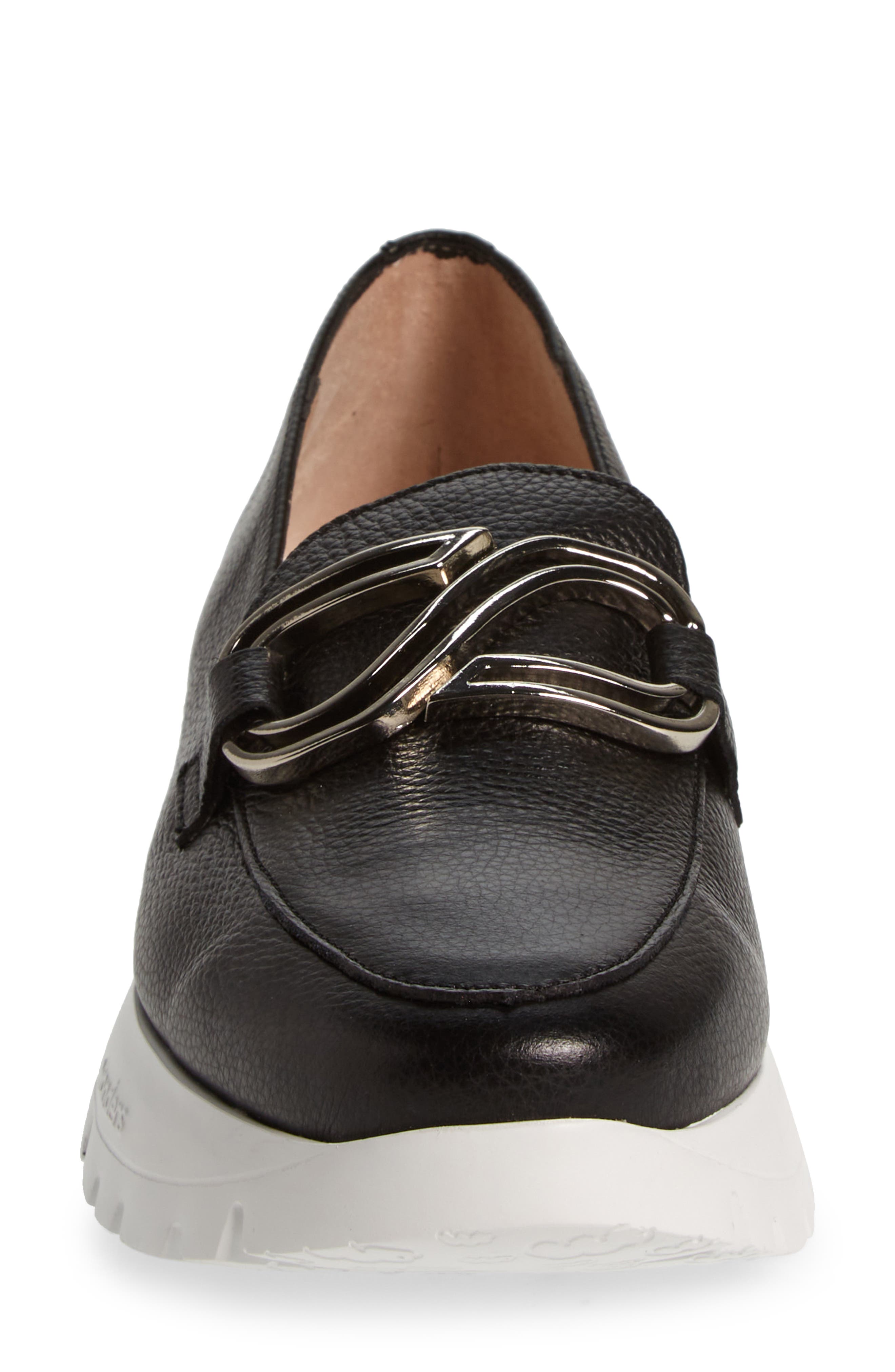 Wonders Sidney Platform Loafer, Alternate, color, Wild Black