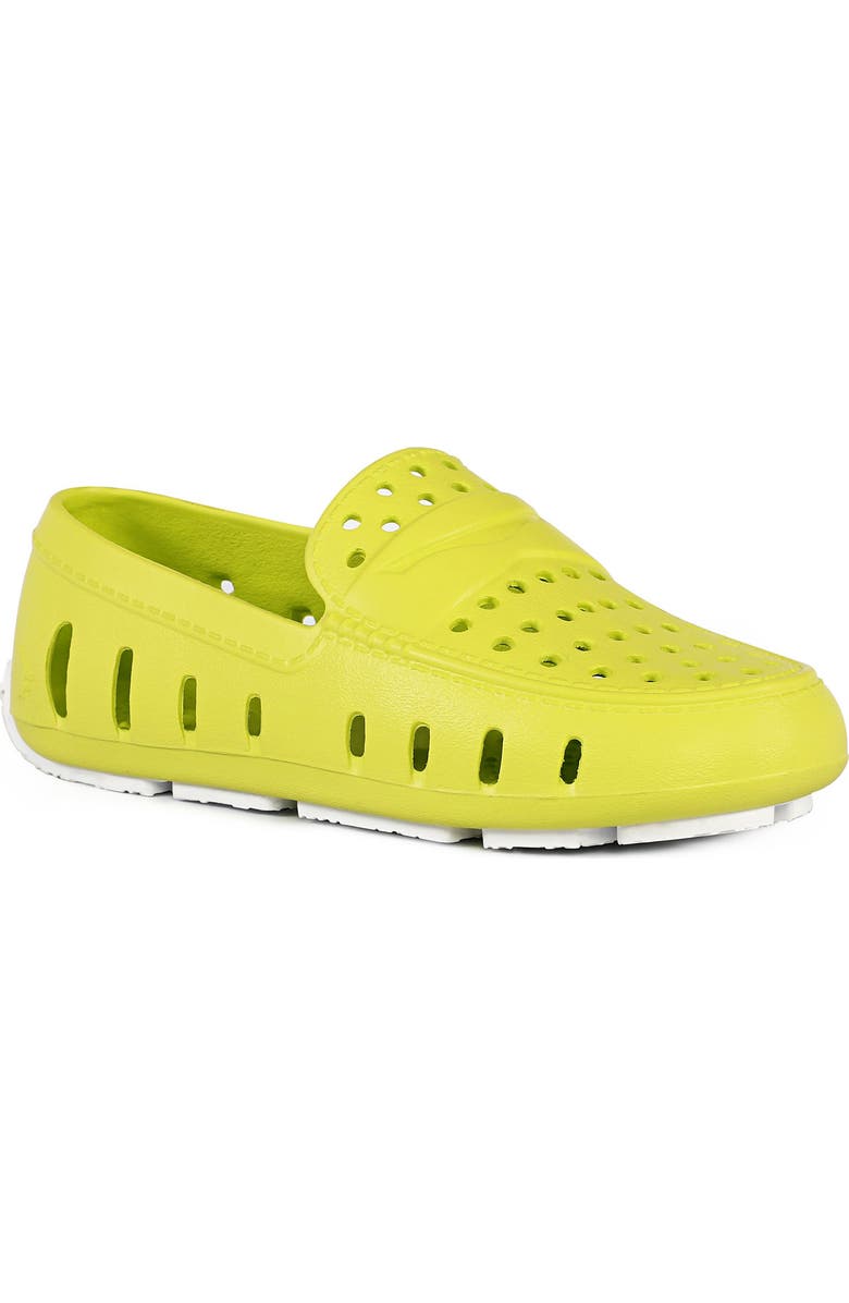 FLOAFERS Kids' Prodigy Waterproof Driver Loafer, Main, color, Lime/Bright White