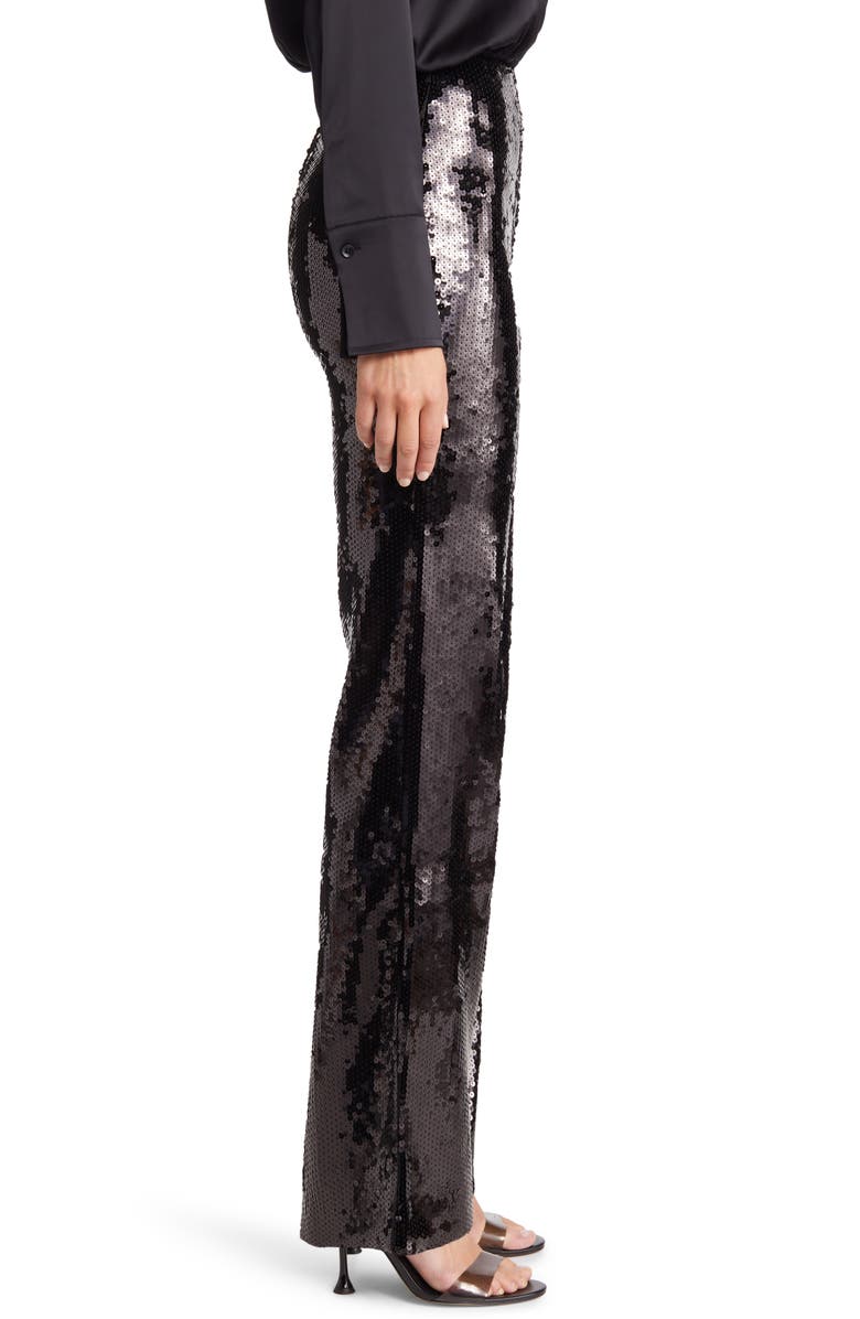 Good American Sequin Flare Pants, Alternate, color, 