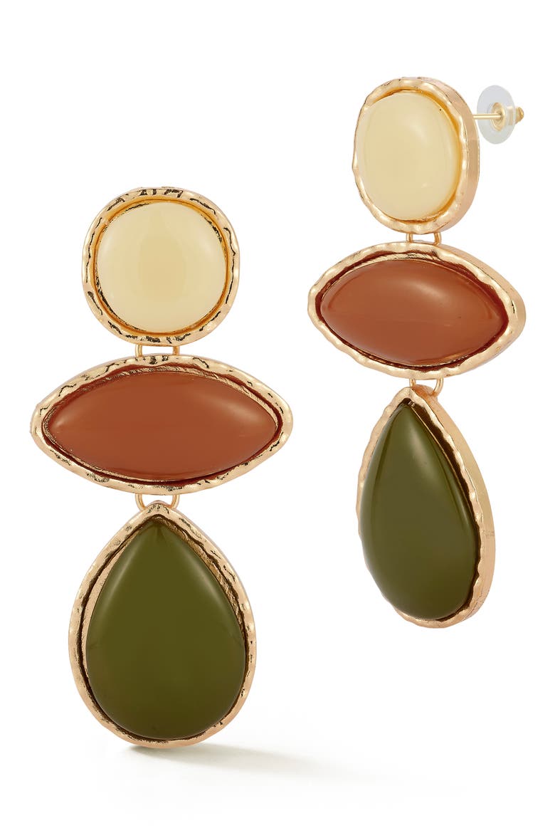 Gold Plated Statement Drop Earrings, Main, color, GOLD