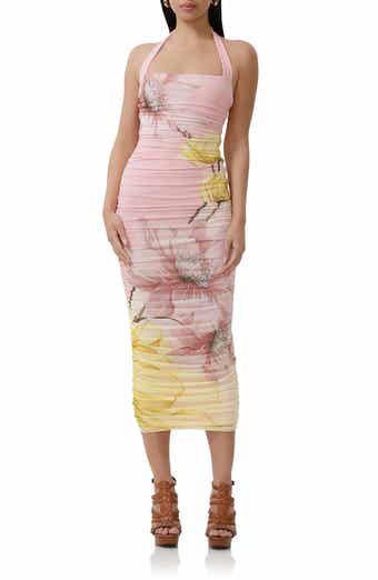 Indina Floral Mesh Body-Con Maxi Dress
