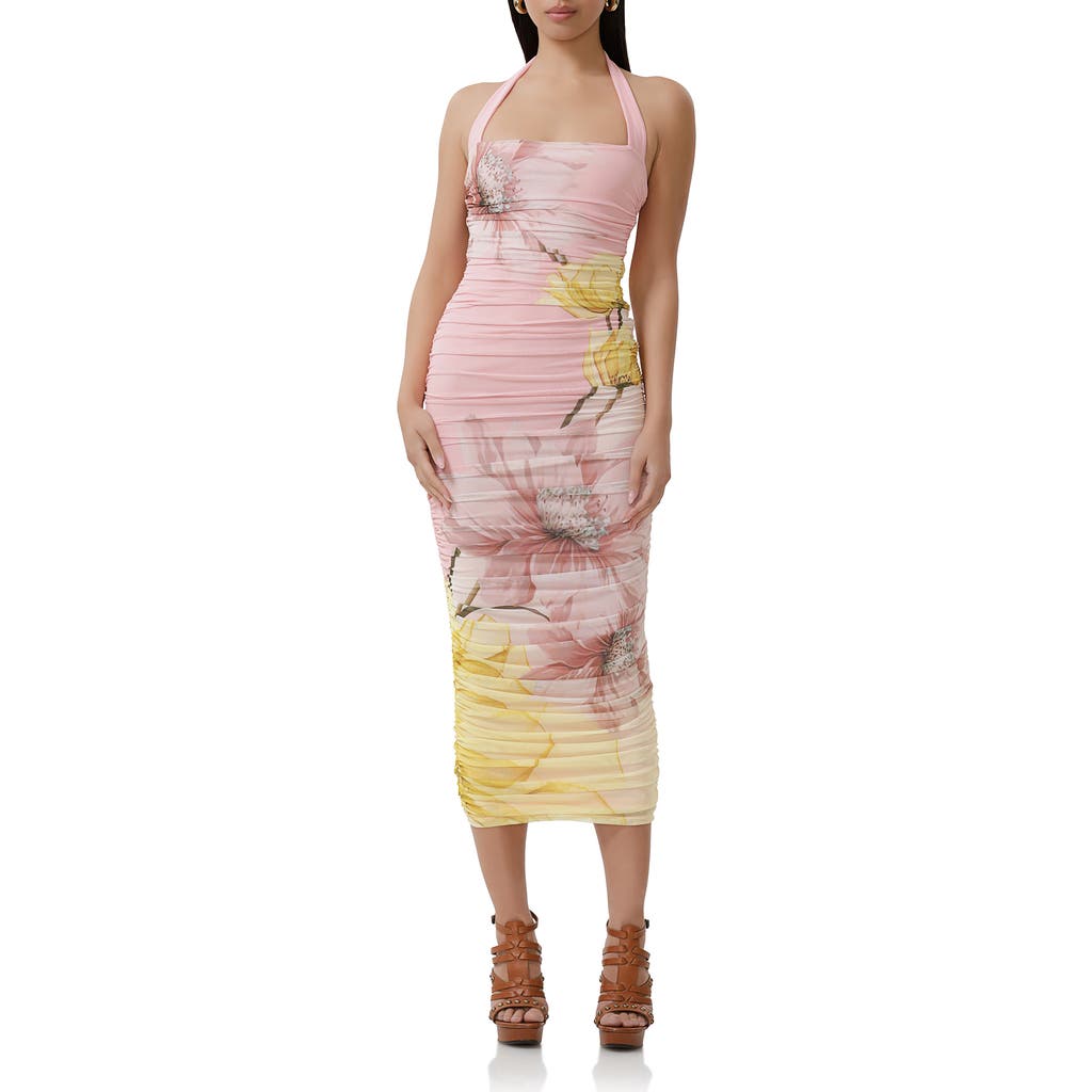 AFRM AFRM INDINA FLORAL MESH BODY-CON MAXI DRESS