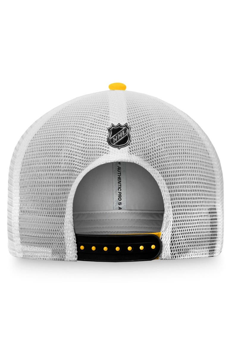 Men's Fanatics Branded Gold/White Pittsburgh Penguins Authentic Pro Trucker Snapback Hat, Alternate, color, Gold