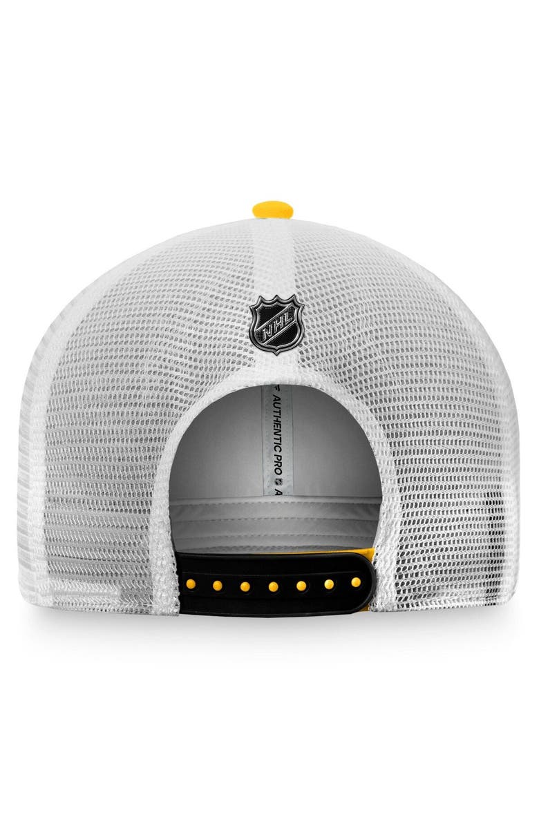 FANATICS Men's Fanatics Branded Gold/White Pittsburgh Penguins Authentic Pro Trucker Snapback Hat, Alternate, color, Gold
