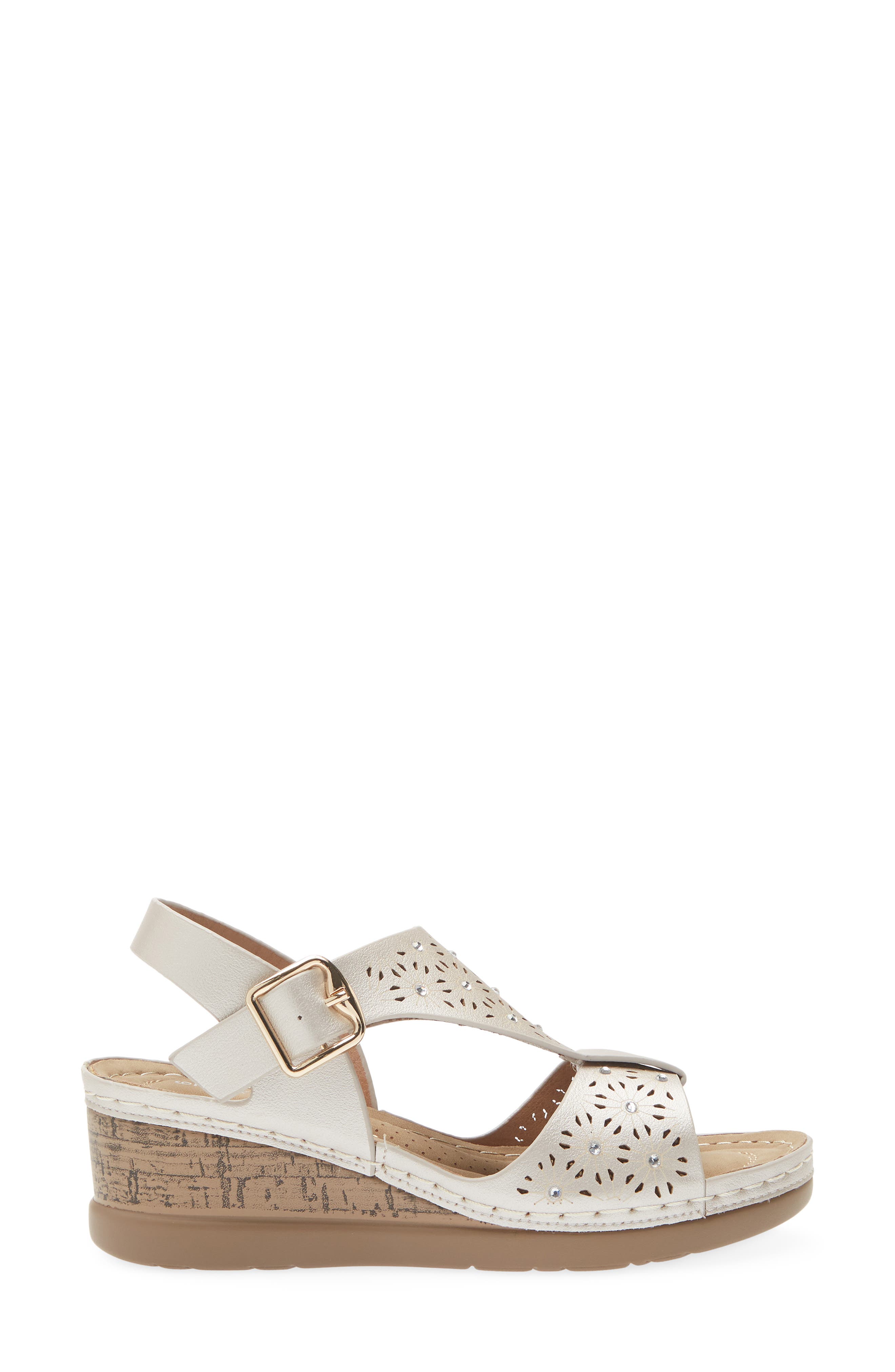 Zora Wedge Sandal, Alternate, color, SILVER