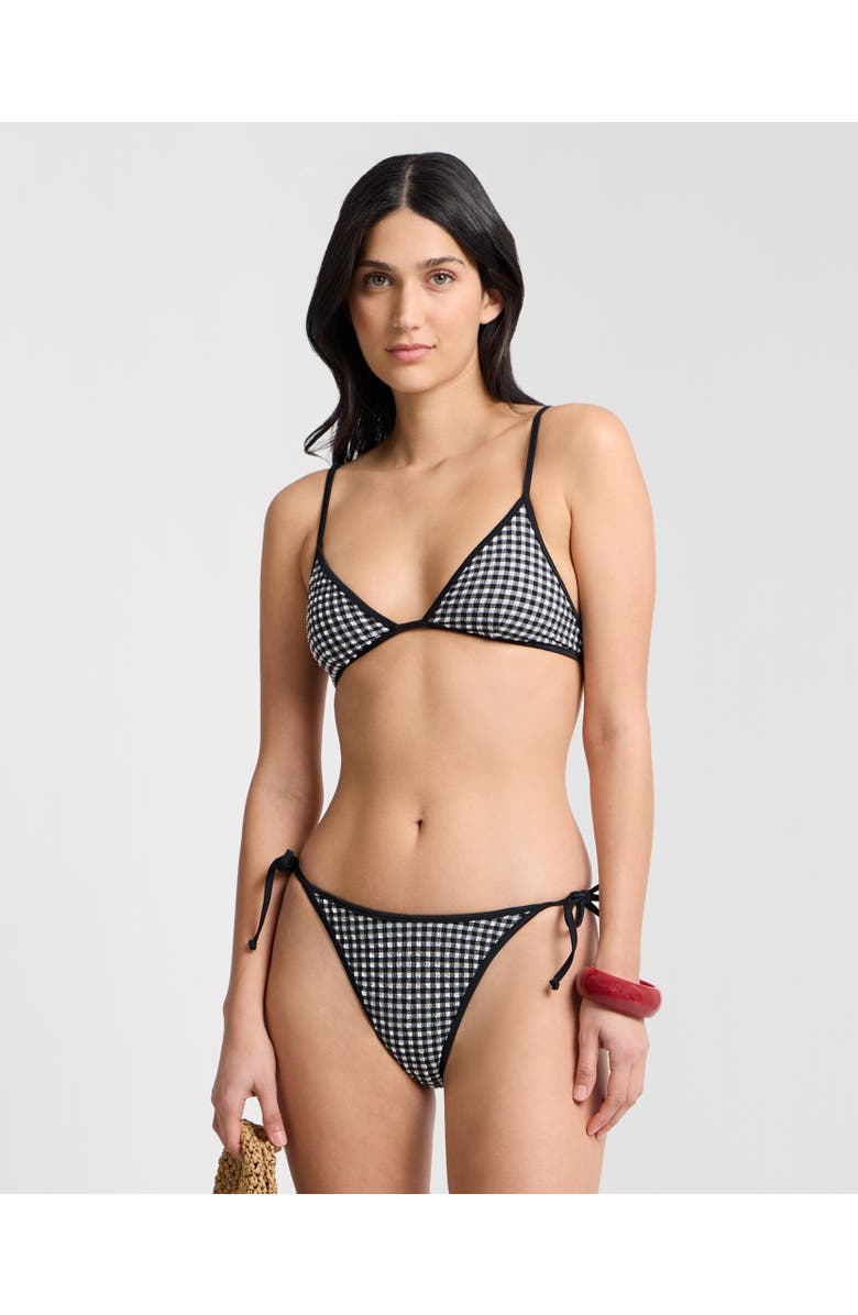 Onia Aimee Triangle Bikini Top, Main, color, Black/White