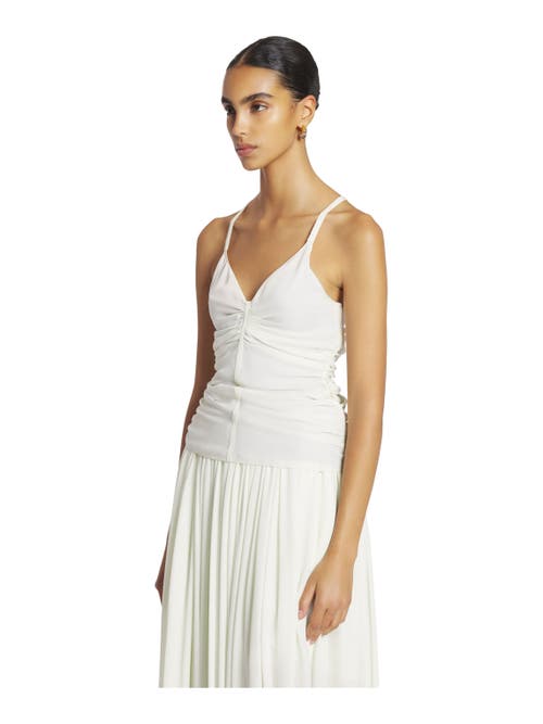 Lanvin Ruffled Tank Top In Silk Georgette In White