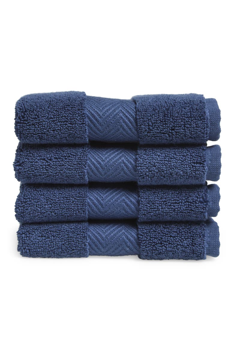 Hydrocotton Set Of 4 Washcloths, Main, color, BLUE VINTAGE