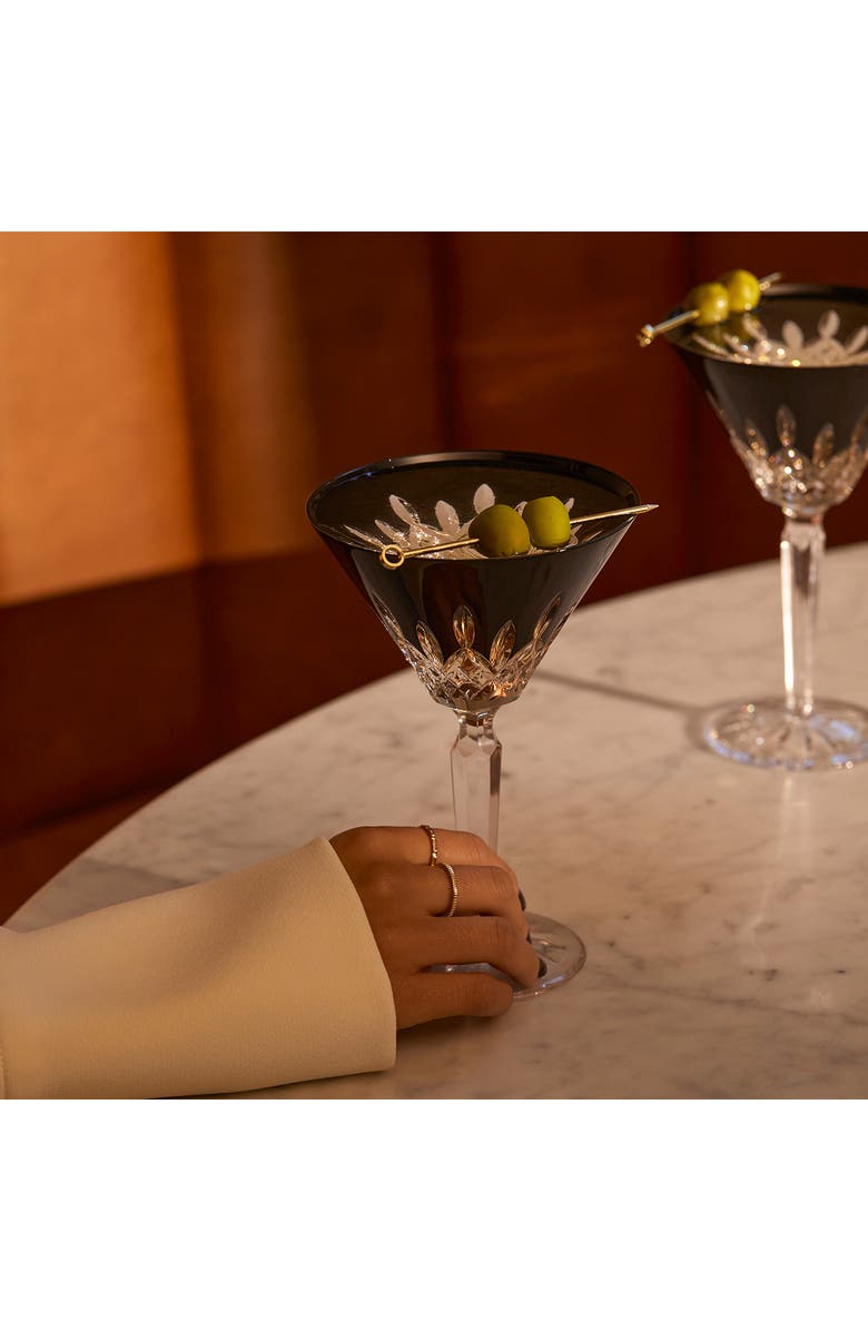 Waterford Lismore Diamond Set of 2 Black Lead Crystal Martini Glasses, Alternate, color, Crystal
