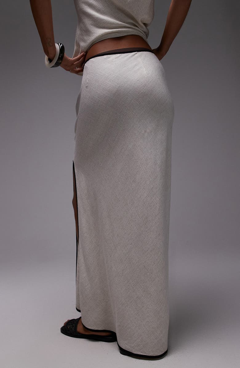 Topshop Bias Cut Maxi Skirt, Alternate, color, Beige