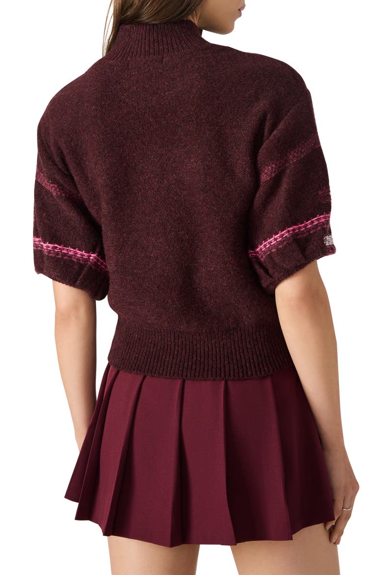 Ketra Mock Neck Crop Sweater, Alternate, color, WINE