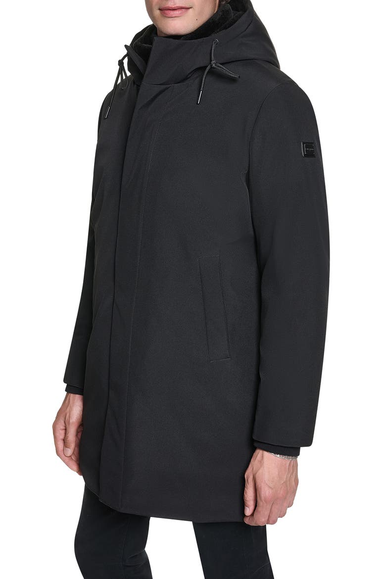Faux Shearling Parka with Removable Bib, Alternate, color, BLACK