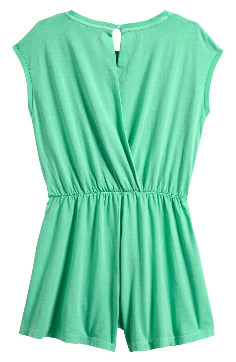 Treasure & Bond Kids' Cotton Knit Romper, Alternate, color, Green Cream