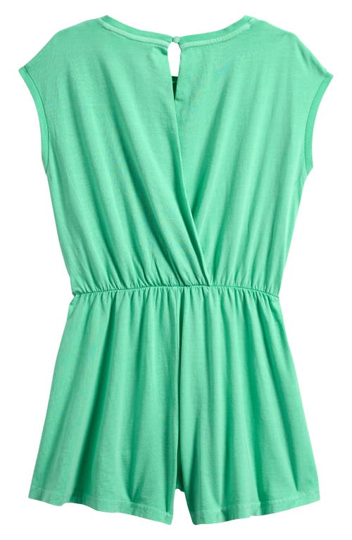 Treasure & Bond Kids' Cotton Knit Romper In Green Cream