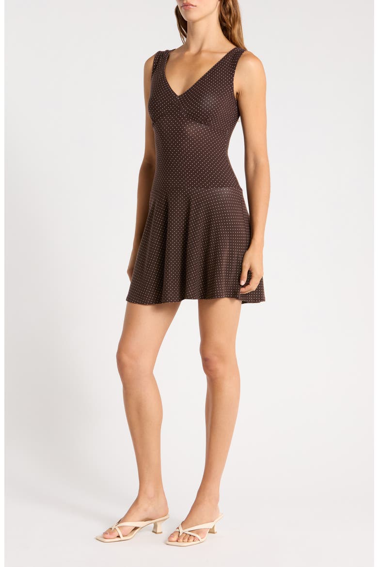 Lennie Polka Dot Drop Waist Minidress, Alternate, color, PIN DOT