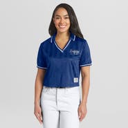 WEAR by Erin Andrews Women's WEAR by Erin Andrews Royal Los Angeles Dodgers Cropped V-Neck Polo