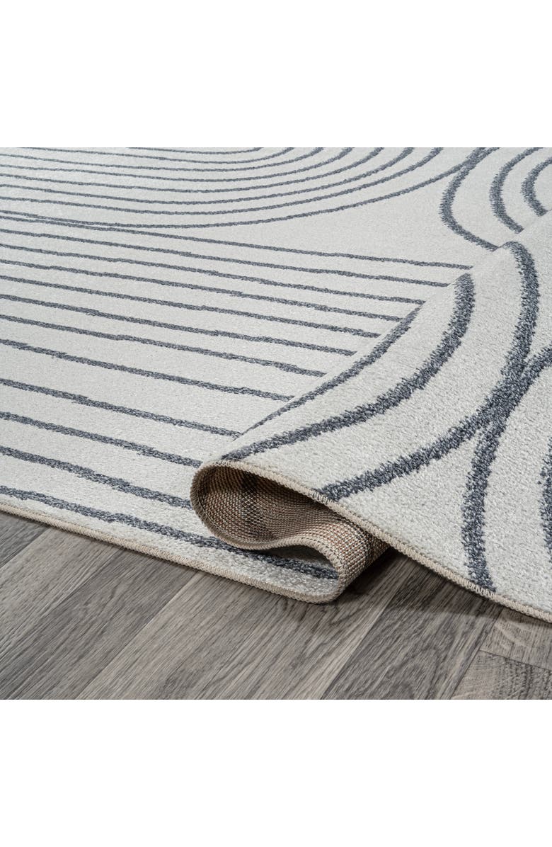 JONATHAN Y Doodle Contemporary Glam Geometric Machine-Washable Area Rug, Alternate, color, Cream/Dark Gray