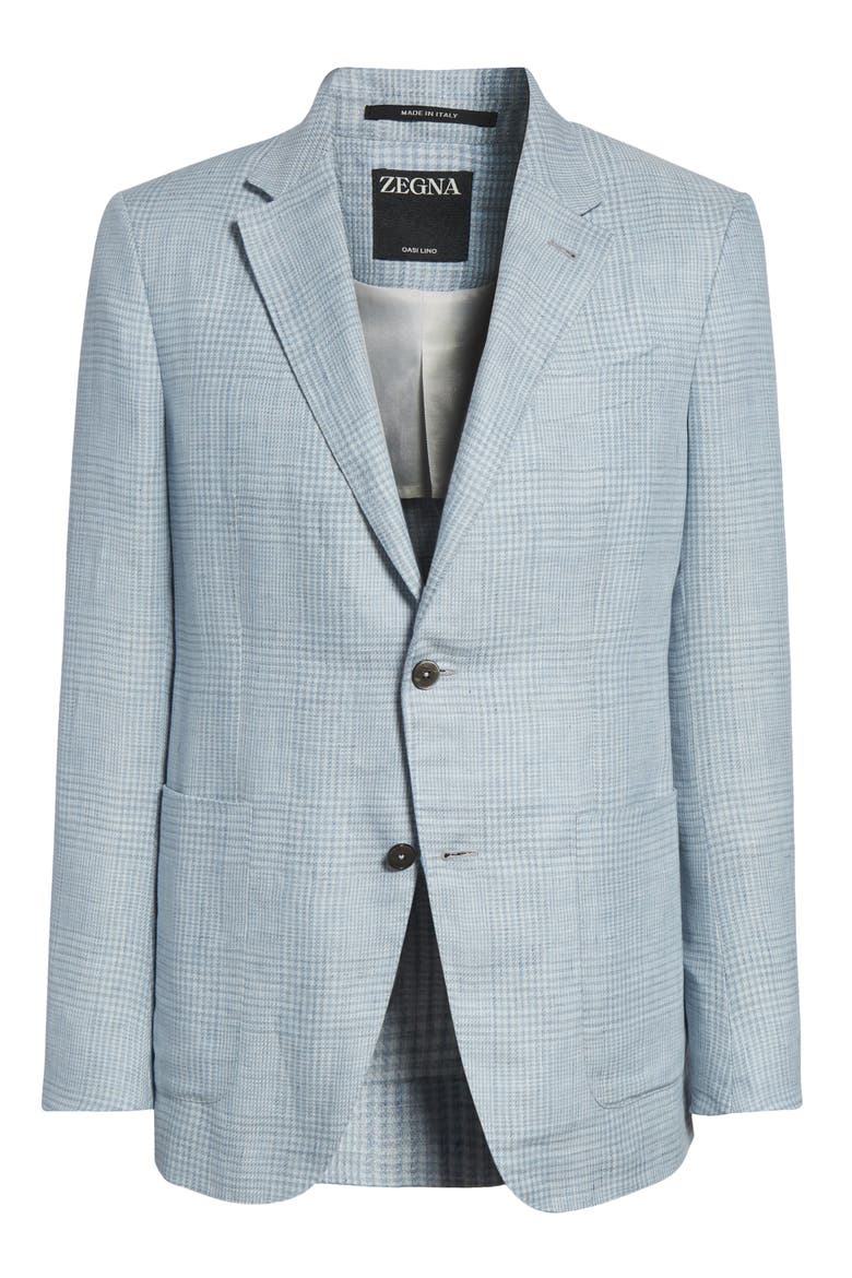 Oasi Linen Sport Coat, Alternate, color, BR BLUE CHECKER