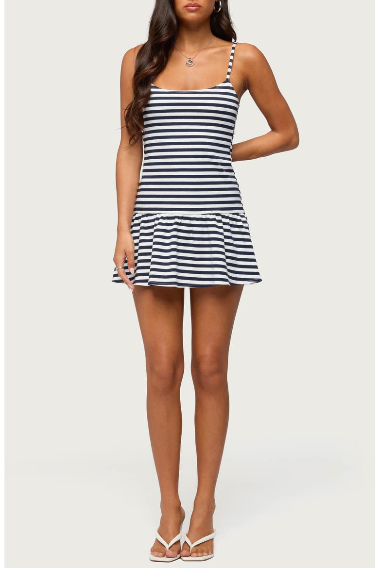 Felicitie Stripe Minidress, Main, color, NAVY-AND-WHITE
