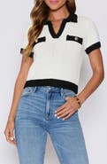 VICI Collection Contrast Trim Polo Sweater