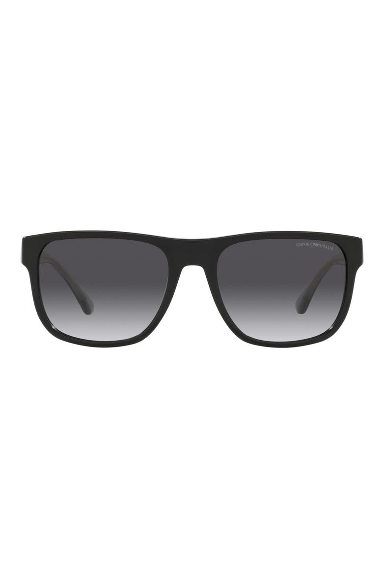 56mm Pillow Sunglasses, Main, color, BLACK / GRADIENT GREY