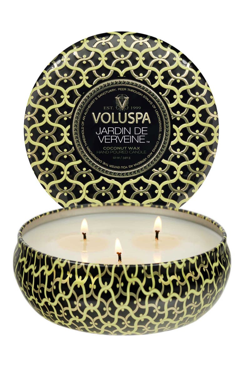 Jardin de Verveine 3-Wick Tin Candle, Alternate, color, BLACK TONES