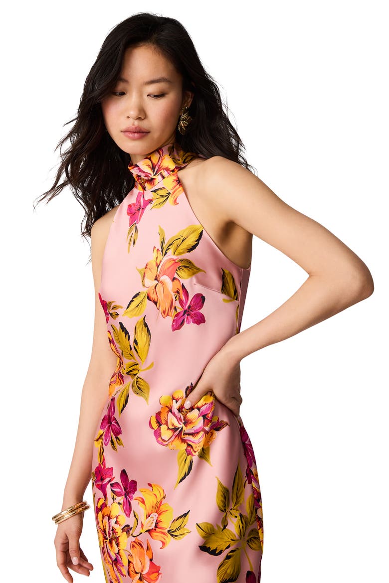 Lara Floral Halter Neck Midi Dress, Alternate, color, TROPICAL BREEZE