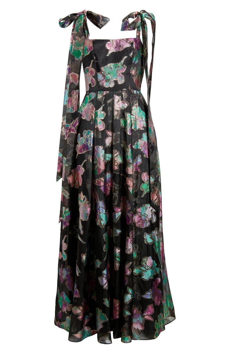 Black Halo Devalin Floral Jacquard Gown, Alternate, color, Playful Paradise