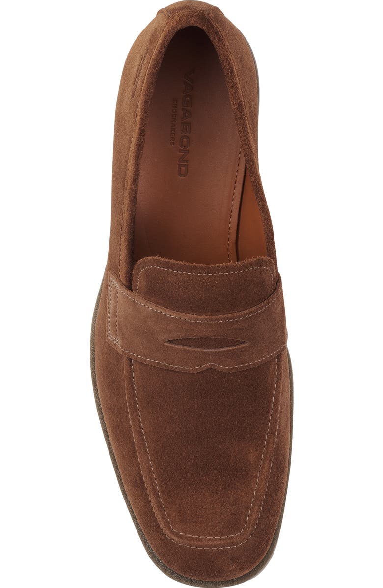 Vagabond Shoemakers Troy Square Toe Suede Penny Loafer, Alternate, color, Cocoa Brown