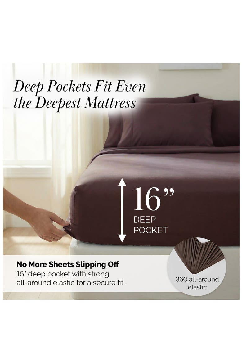Southshore Essentials Double Brushed 100 GSM Sheet Set, Alternate, color, BROWN