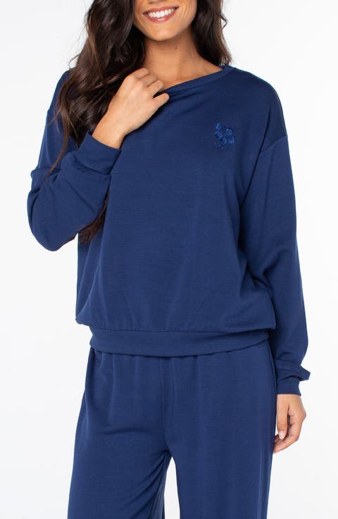 Surfing by Moonlight Embroidered Graphic Sweatshirt